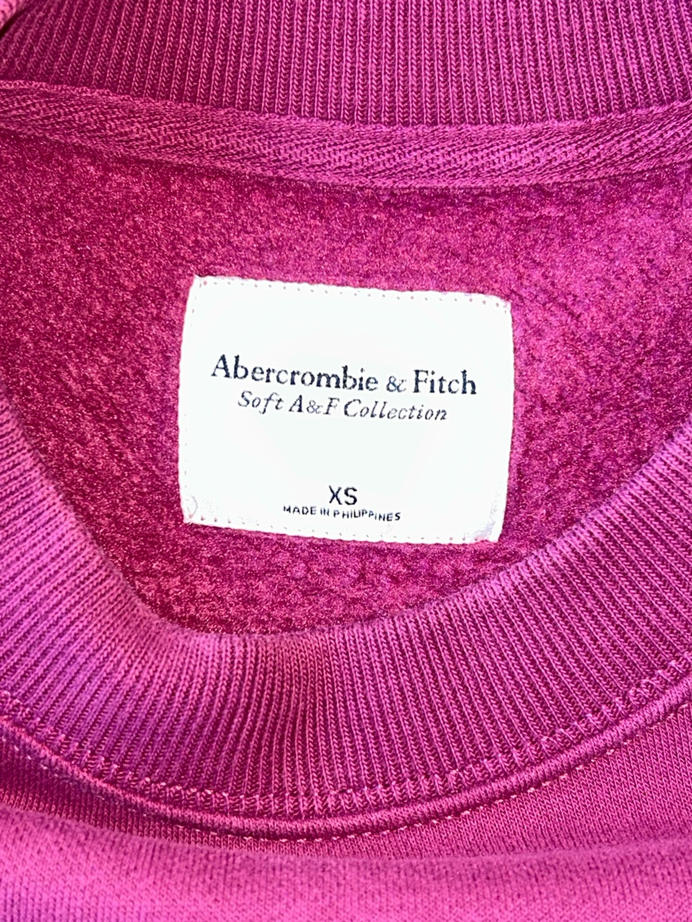 Abercrombie & Fitch “Soft AF Collection” Cropped Sweatshirt in Burgundy Size XS - Picture 10 of 16